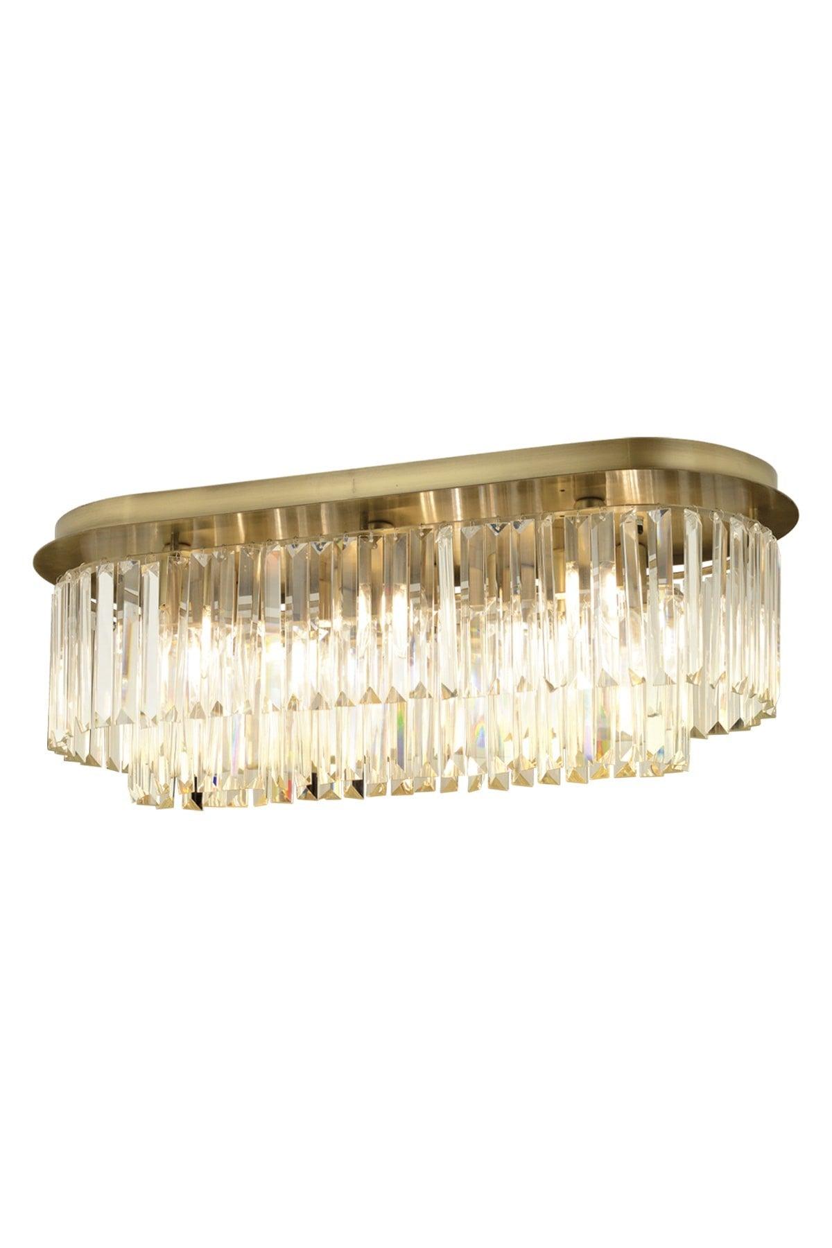 Nilüfer Rechteckig Vintage Crystal Stone Modern Design Esstisch Top Kristal Hall Chandeler - Swordslife