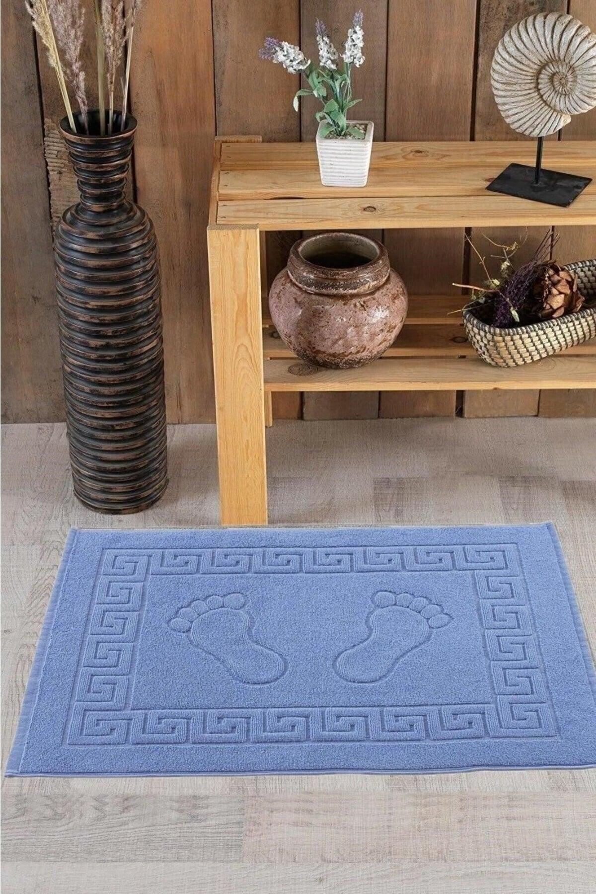 Nina Foot Towel 1 Piece Blue Bath Mat