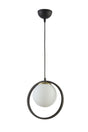 Nina Modern Metal Black Color Ring Off White Glass Single Chandelier - Swordslife
