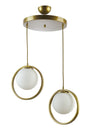 Nina Modern Metal Gold Color Ring Off White Glass 2 Liter Chandelier - Swordslife