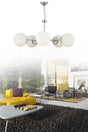 Nisa 5 Silver White Globe Glass Chandelier - Swordslife