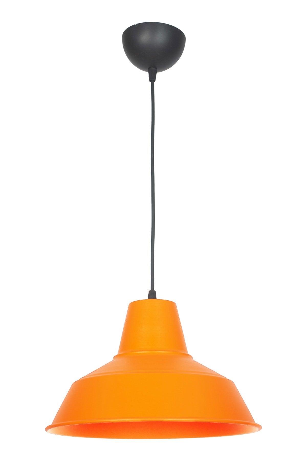 No33 Modern Design Orange Color Metal Pendant Lamp Cafe - Kitchen Single Chandelier - Swordslife