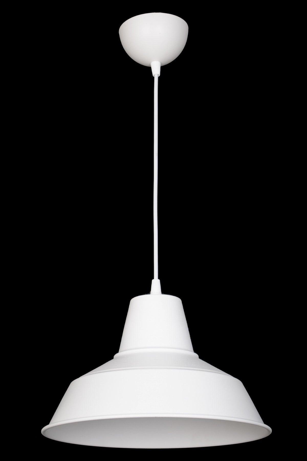 No33 Modern Design White Inside White Color Metal Pendant Lamp Cafe - Kitchen Single Chandelier - Swordslife