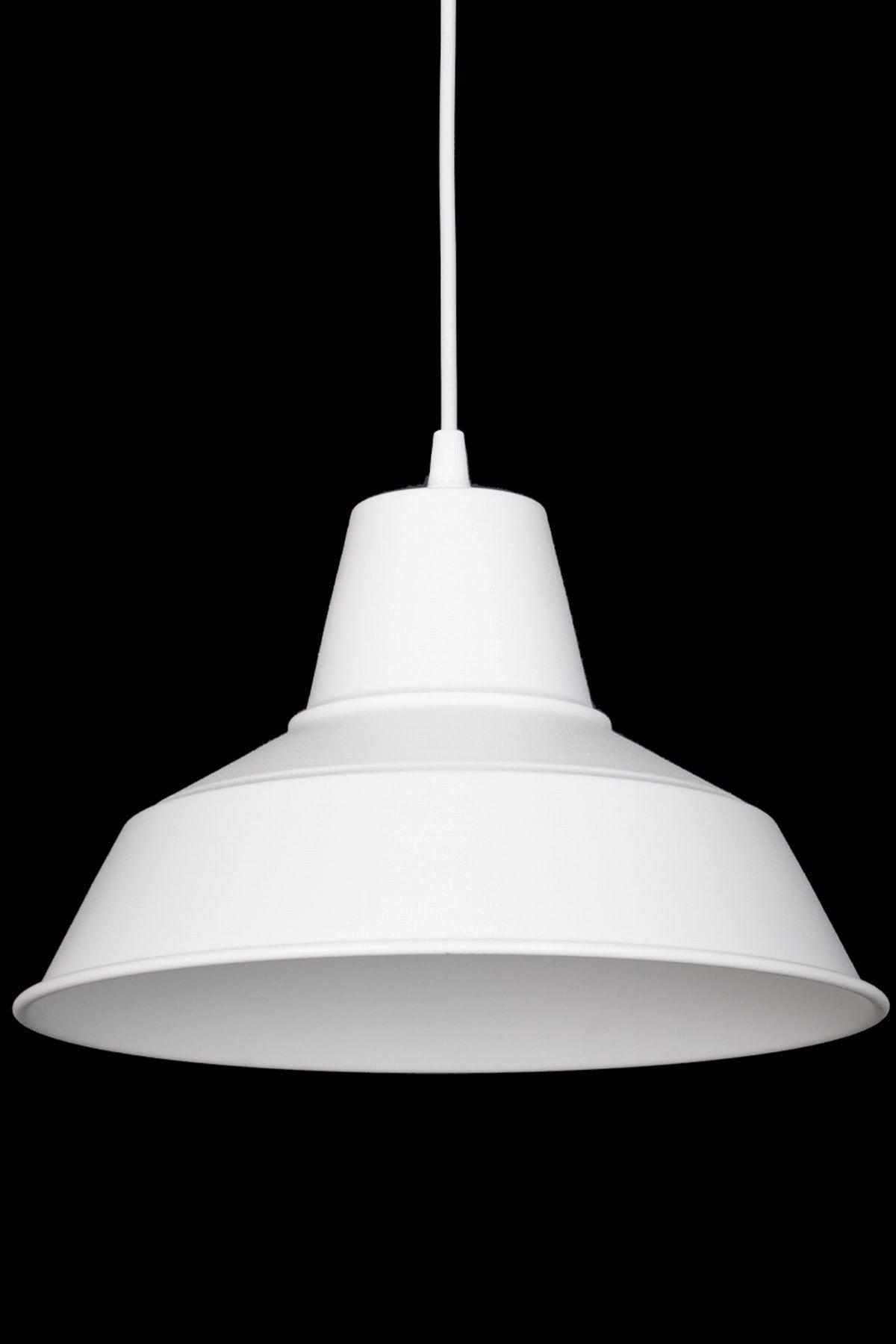 No33 Modern Design White Inside White Color Metal Pendant Lamp Cafe - Kitchen Single Chandelier - Swordslife