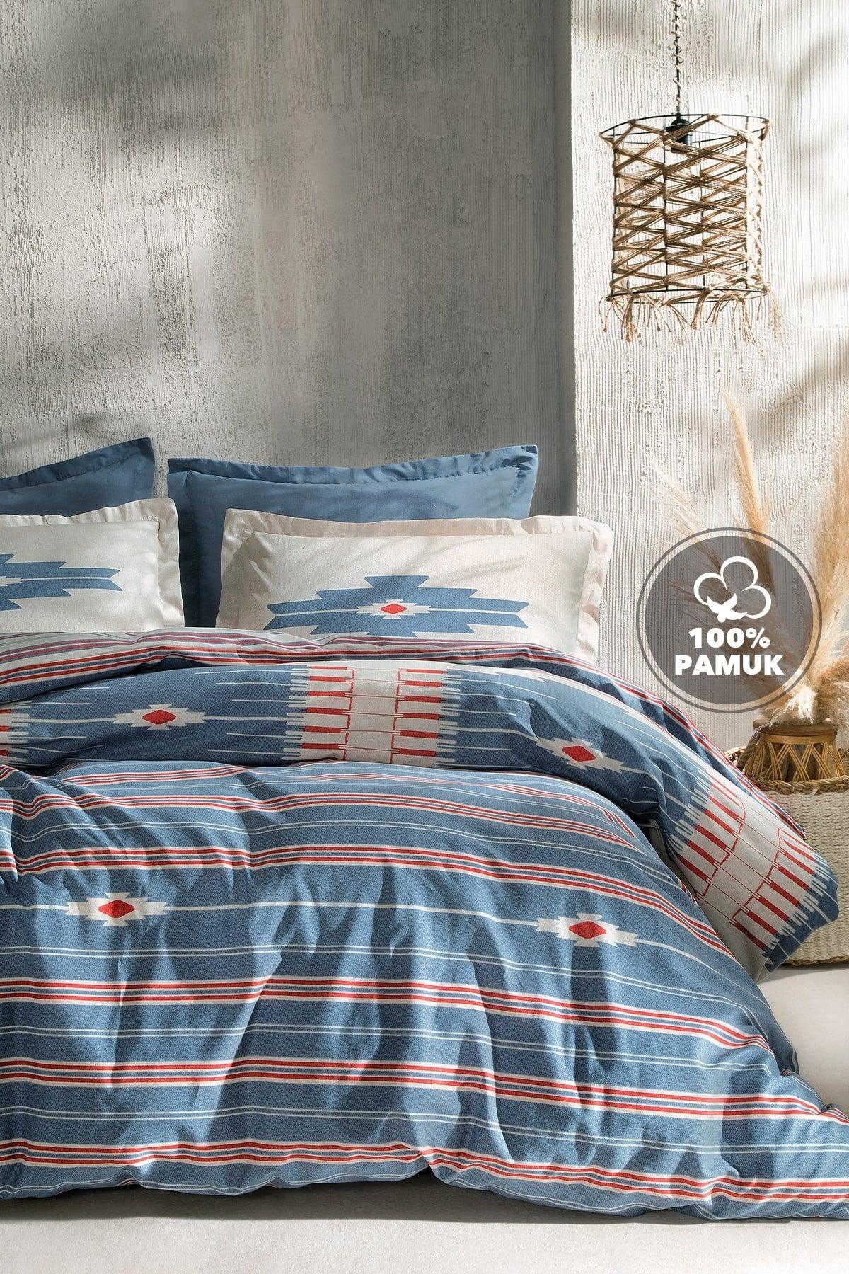 Nomi Ranforce Double Duvet Cover Set - Indigo - Swordslife