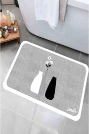 Non-Slip Base Flower Pot Patterned Bath Mat Decorative Mat 60x100cm Smile - Swordslife