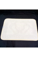 Non-Slip Base Bath Mat Footprint 40 X 60 Cm Cream - Swordslife