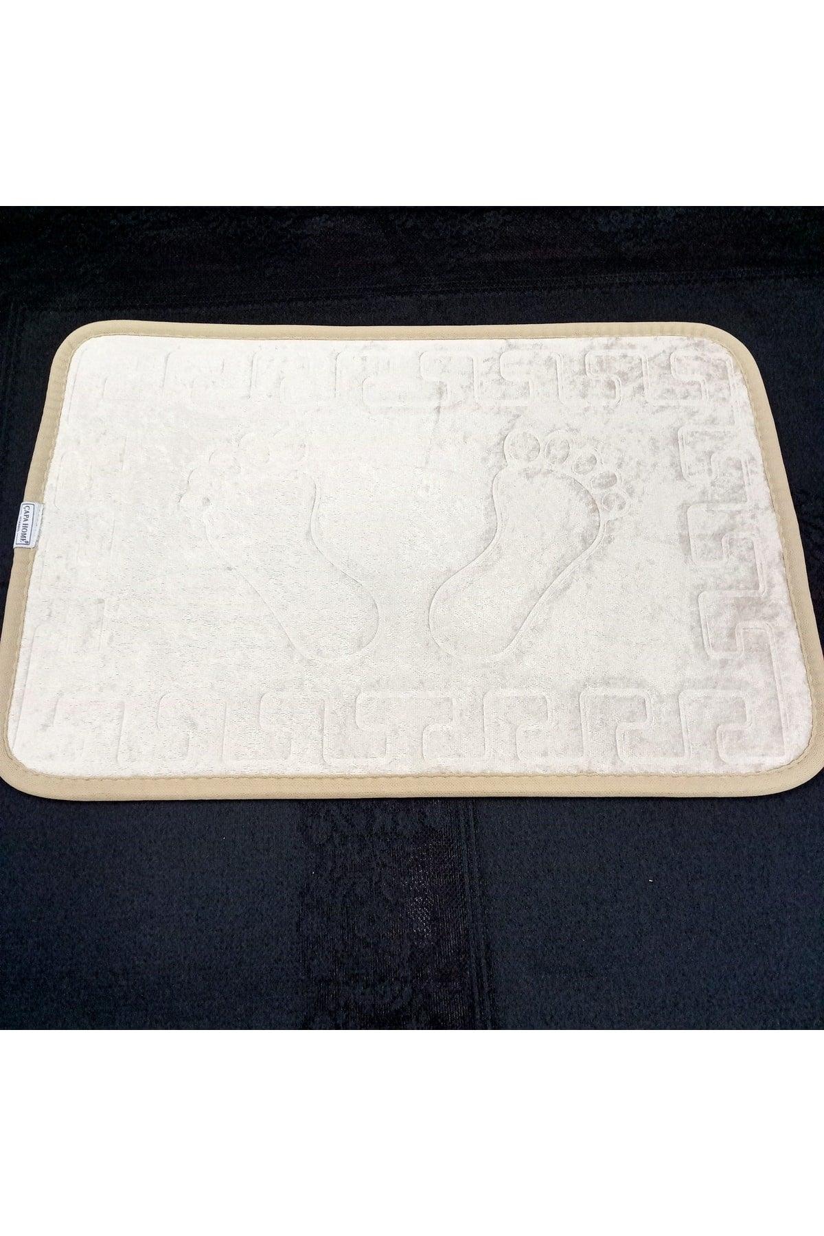 Non-Slip Base Bath Mat Footprint Beige Color 40 X 60 Cm - Swordslife