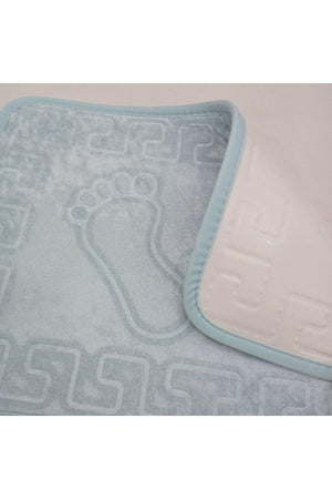 Non-Slip Base Bath Mat With Footprint Light Blue 40 X 60 Cm - Swordslife