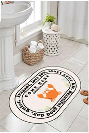 Non-Slip Base, Bathroom Written, Patterned Written Bath Mat, Decorative Mat, 60x100 Cm - Swordslife