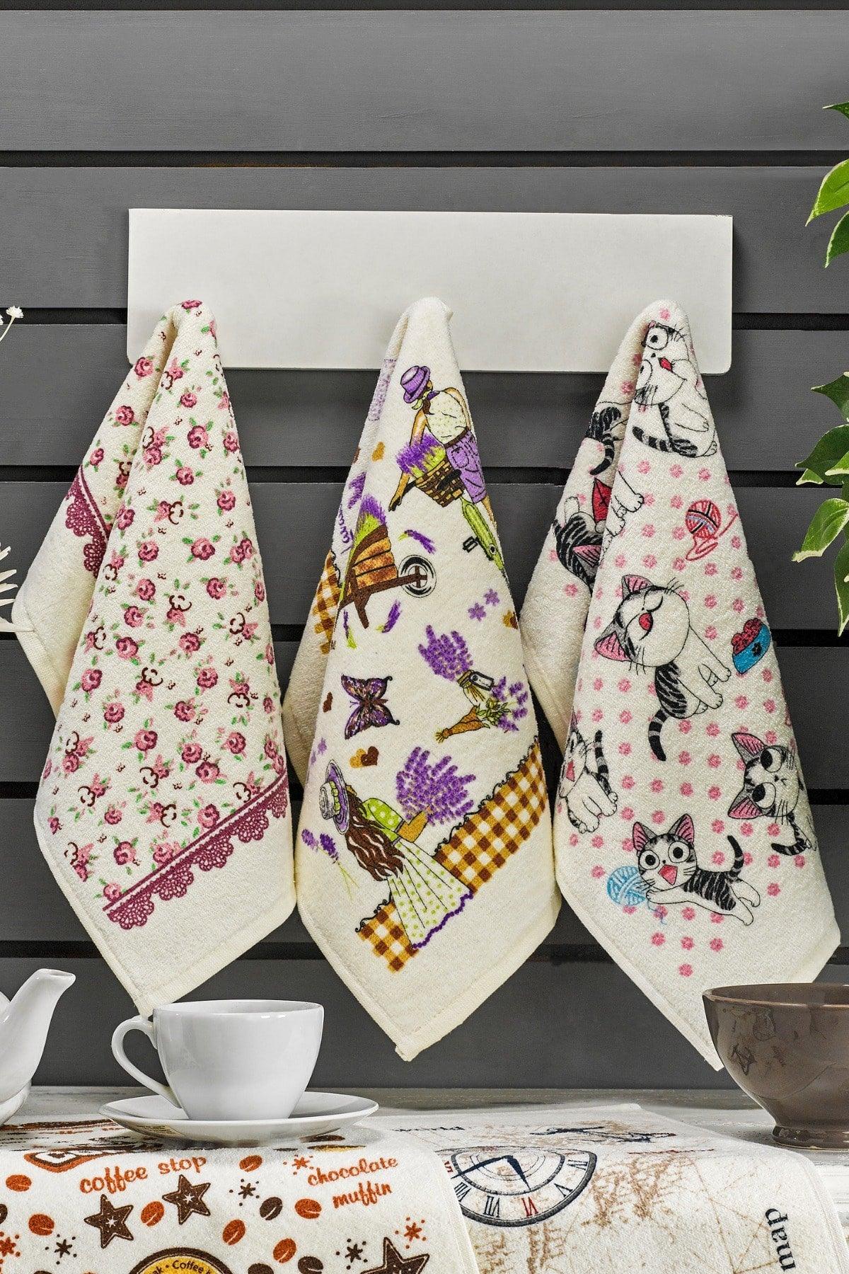 Nora 5 Pieces Printed Kitchen Towel Set 30x50