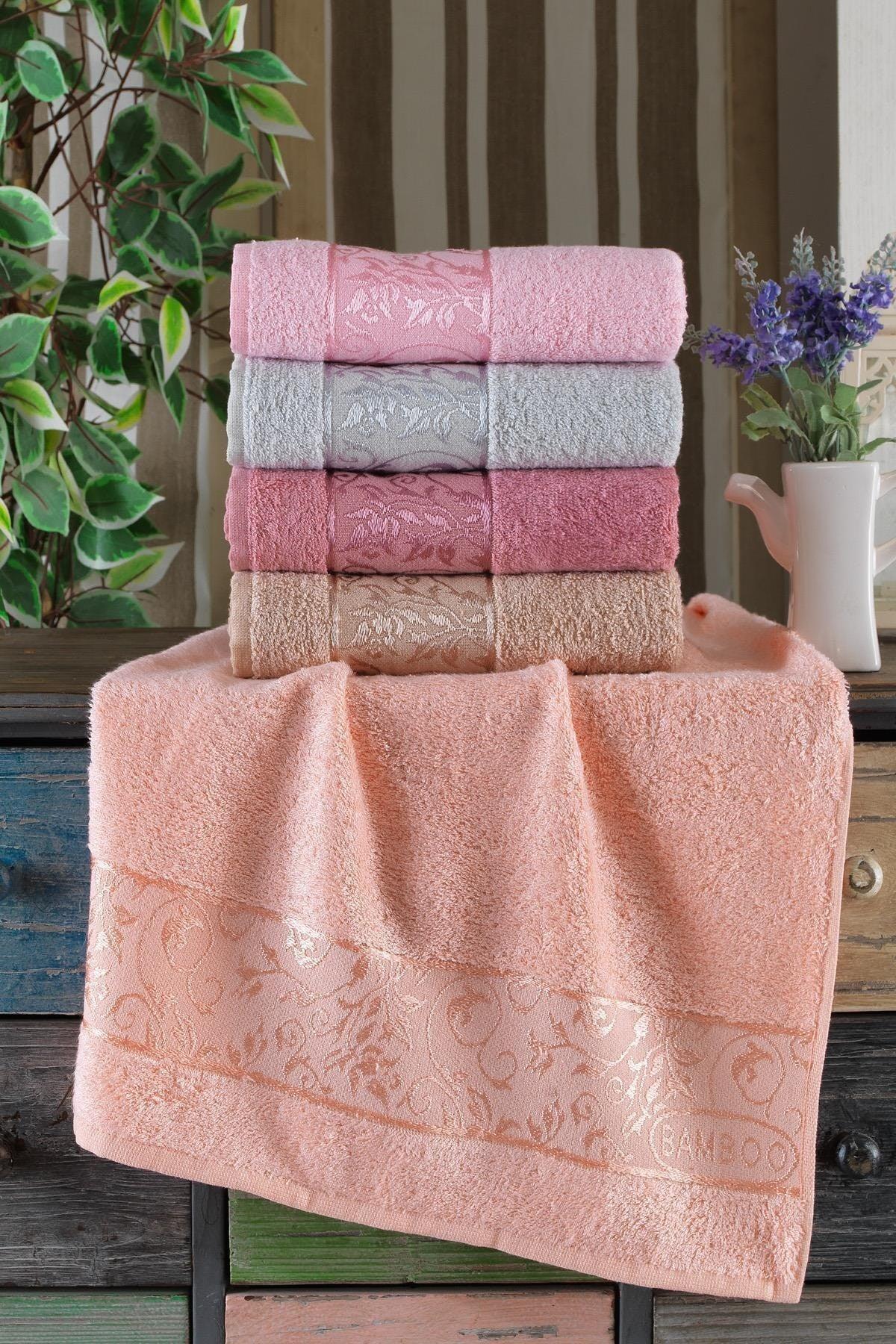 Nora Bamboo Set of 4 50x90 Cm Hand And Face Towels