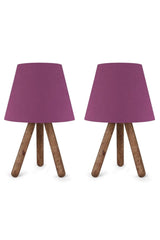 North Home Purple Wooden Leg Lampshade Fabric Headboard 2 Pieces - Swordslife