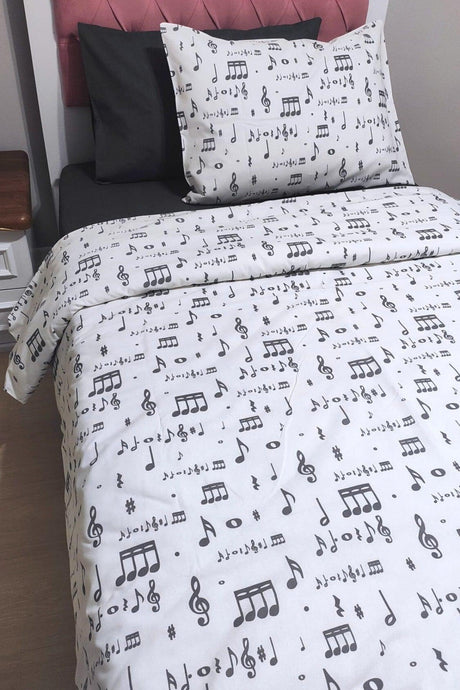 Note Patterned Anthracite-white Young Music