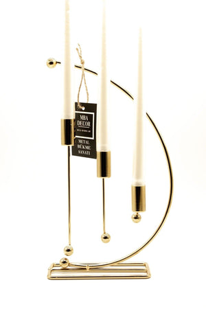 Nota Model Metal 3 Pcs Candlestick Triple Candle Holder