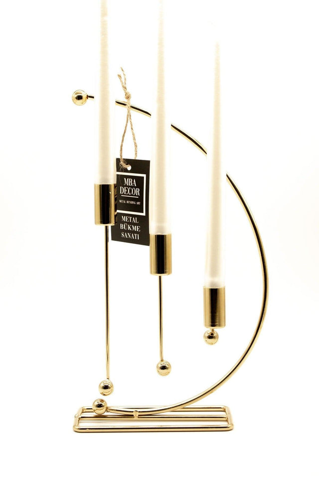 Nota Model Metal 3 Pcs Candlestick Triple Candle Holder