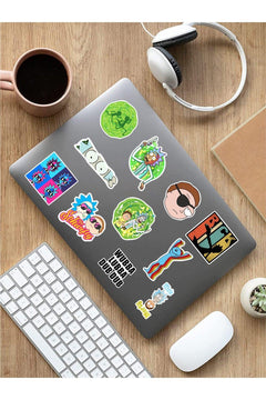 Ricky and Morty-themed PVC tablet and device stickers