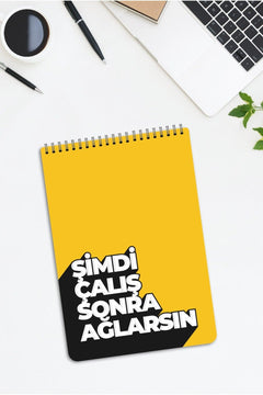 Spiral study planner notebook with 50 sheets and durable cover