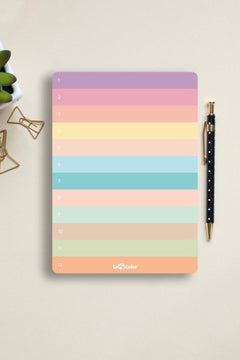 Pastel numbered desk planner with removable pages