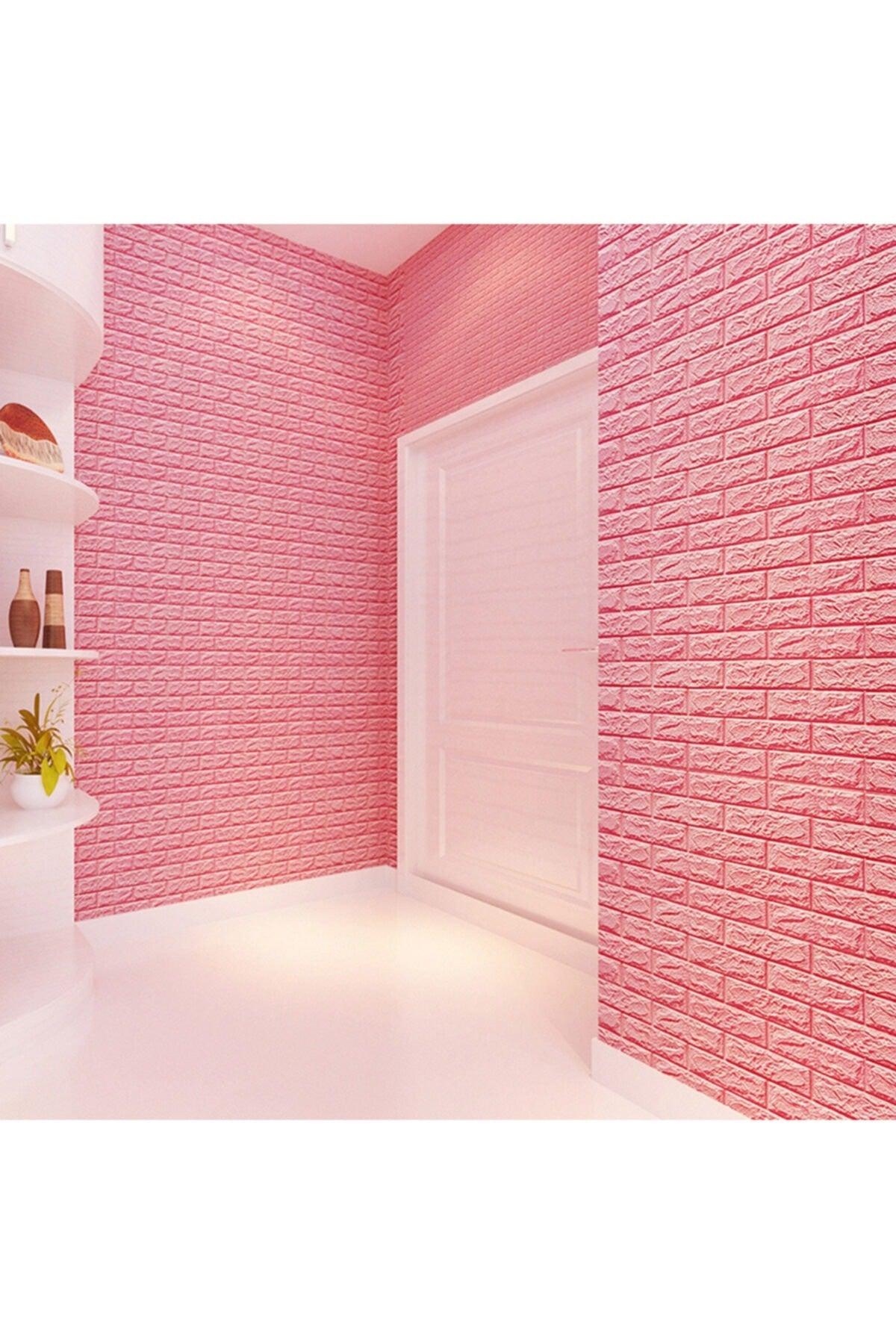 Nw03 Pink Brick Back Adhesive Flexible Wipeable Wall Panel 3d Wallpaper - Swordslife