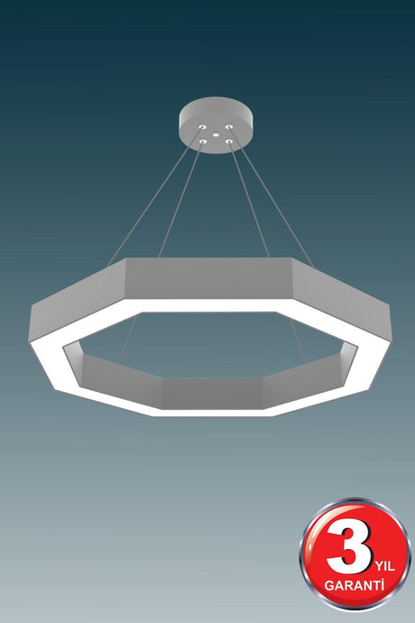Octagon (Grey Case, Daylight) Led Modern Led Chandelier - Swordslife