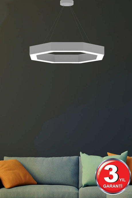 Octagon (Grey Case, White Light) Led Modern Led Chandelier - Swordslife