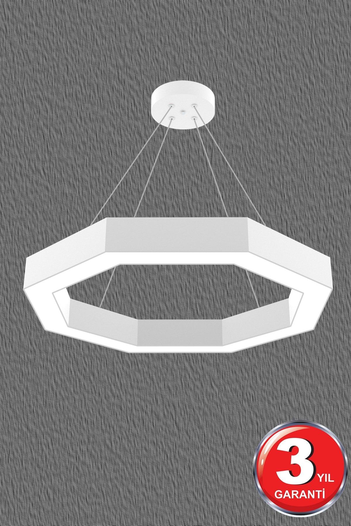 Octagon (White Case, Daylight) Led Modern Led Chandelier - Swordslife