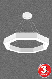 Octagon (White Case, Daylight) Led Modern Led Chandelier - Swordslife
