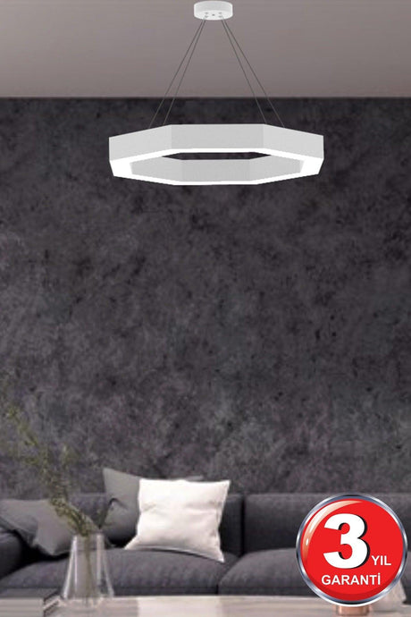 Octagon (White Case, White Light) Led Modern Led Chandelier - Swordslife