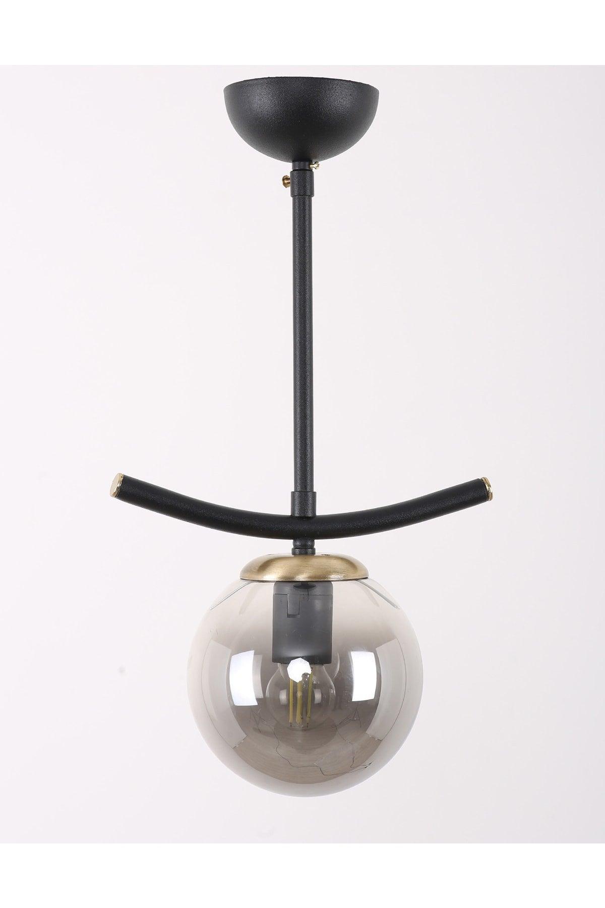 Okka Black Tumbled Smoked Glass Chandelier - Swordslife