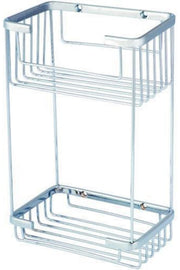 Onno Chrome Square Double Sponge And Shampoo Holder