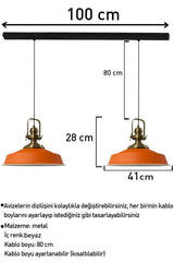 Orange Noble Double Chandelier Tumbled Headboard Retro Pendant Lamp Kitchen Living Room Cafe Chandeliers - Swordslife