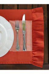 Orange Frilly Placemat (4 Pieces 35 X 60 Cm) - Swordslife