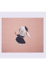 Organic Cotton Baby Toy Basket And Play Mat Set - Pink Color Polka Dot Rabbit Theme - Swordslife