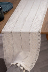 Organic Cotton Lace Cream 35x145 Cm Runner Table Cloth - Swordslife