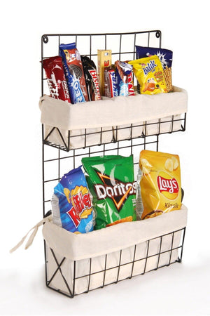 Organizer Basket Wire Textile Kitchen And