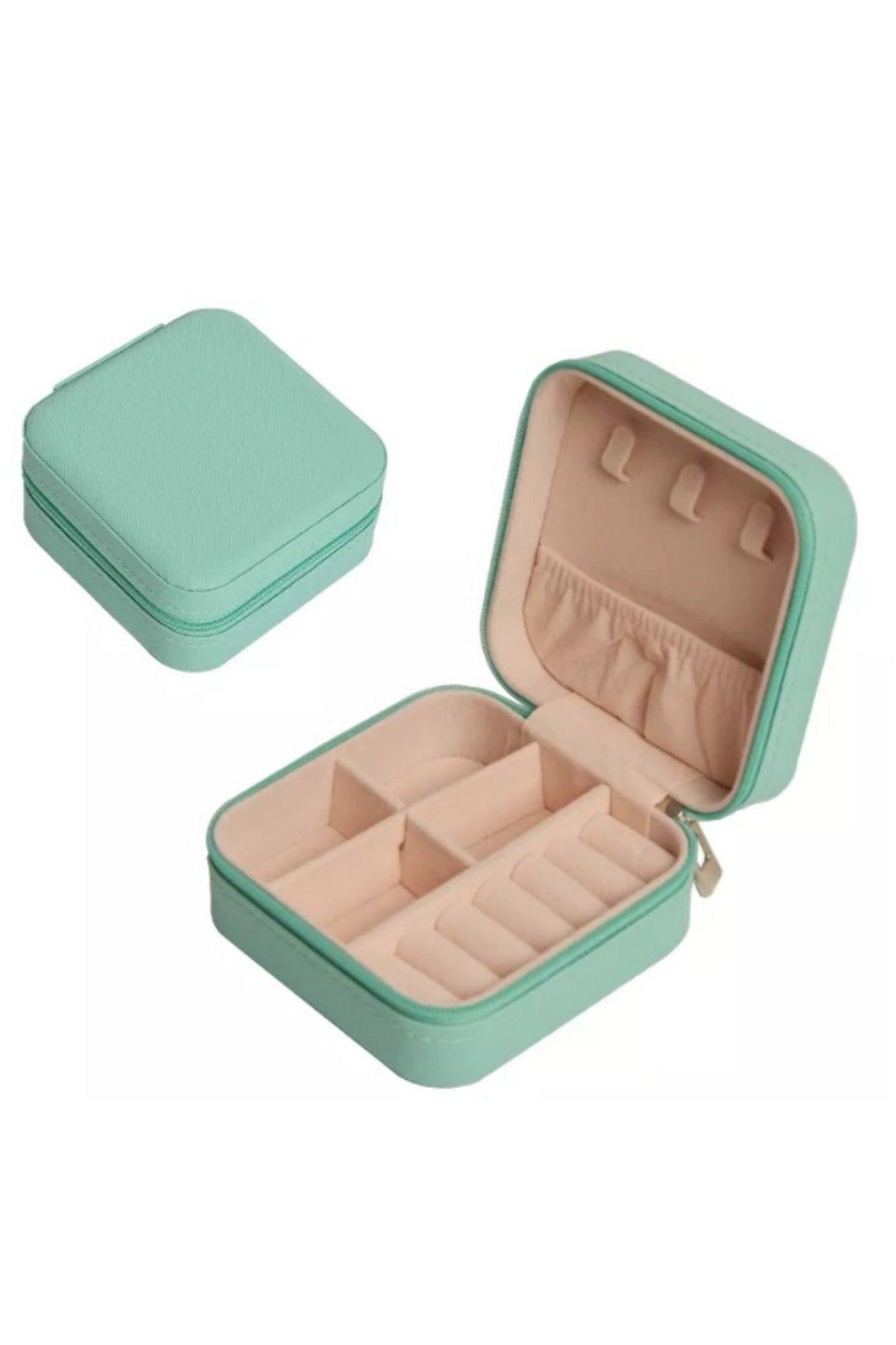 Organizer Jewelry Organizer Box Travel Jewelry Accessory Bag Turquoise - Swordslife
