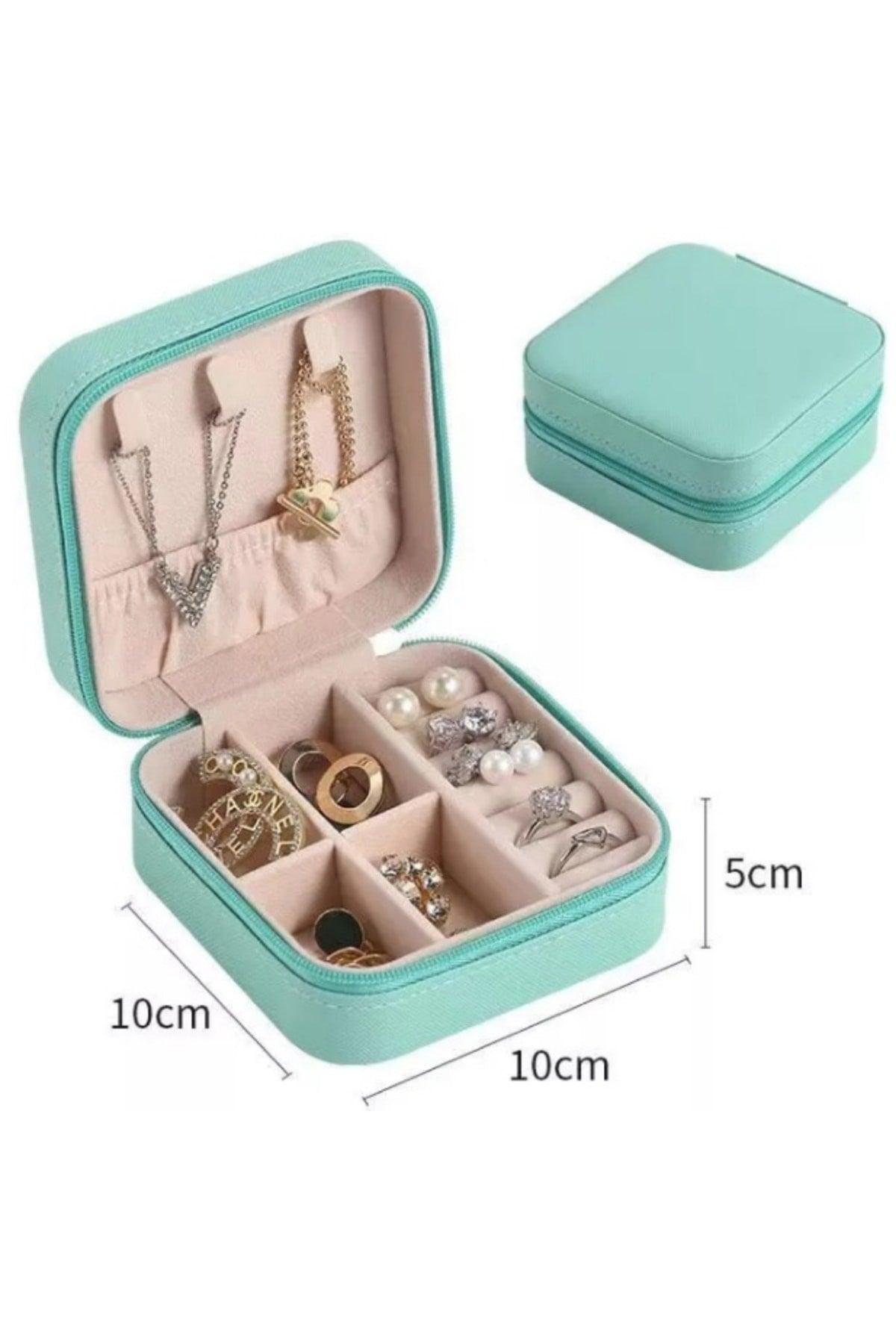 Organizer Jewelry Organizer Box Travel Jewelry Accessory Bag Turquoise - Swordslife