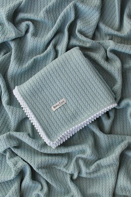 Knitting Pattern Baby Pike Organic Cotton Baby Blanket Mint Green 100x120 Cm - Swordslife