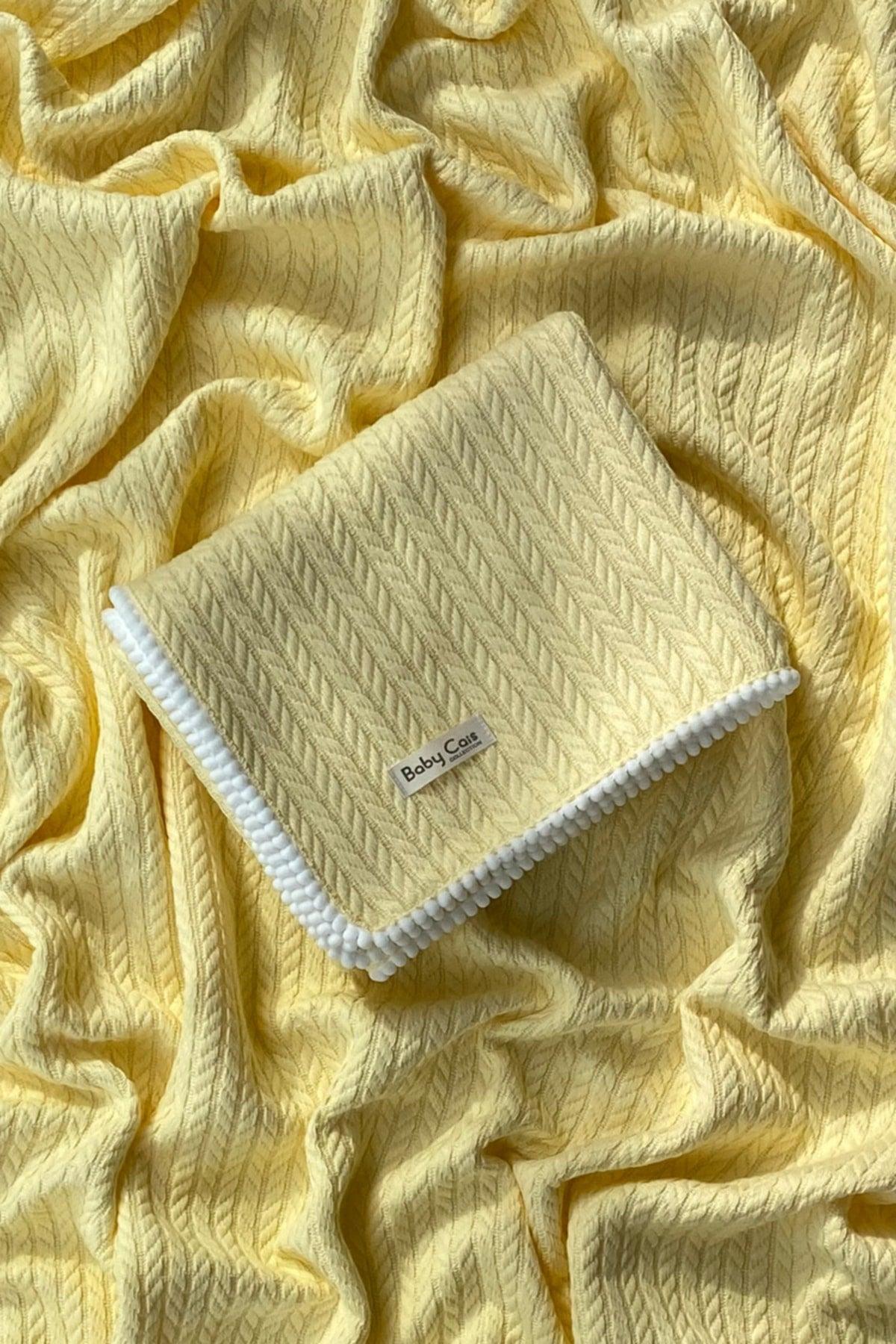 Knitting Pattern Baby Pike Organic Cotton Baby Blanket Soft Yellow 100x120 Cm - Swordslife