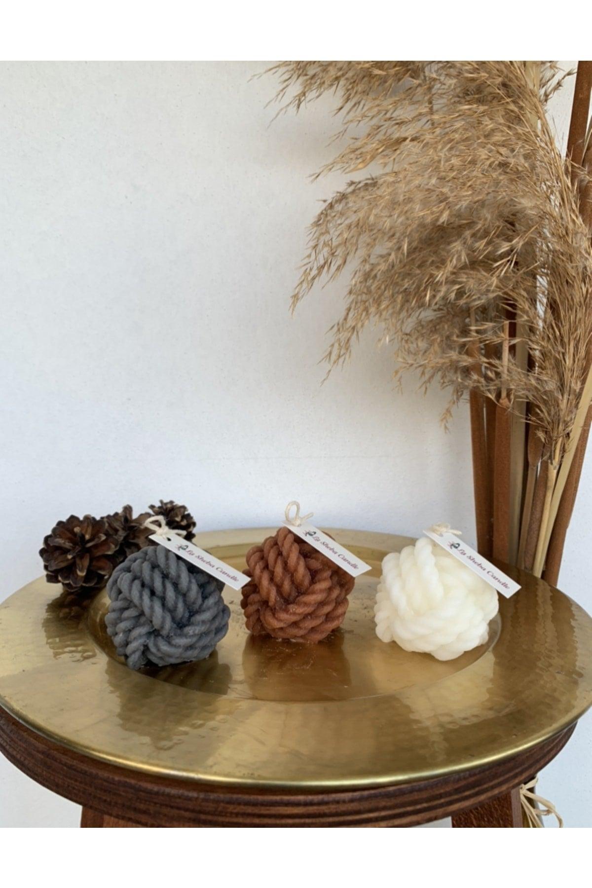 Knitted Pattern 3 Piece Decorative Ball Candle Set - Swordslife