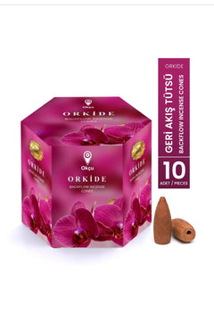 Orchid Scent Backflow Incense Cones - 10 Pieces