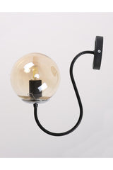 Oslo Black Chrome Honey Glass Wall Sconce - Swordslife