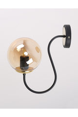 Oslo Black Gold Honey Glass Wall Sconce - Swordslife