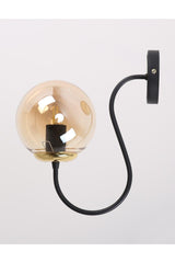 Oslo Black Gold Honey Glass Wall Sconce - Swordslife