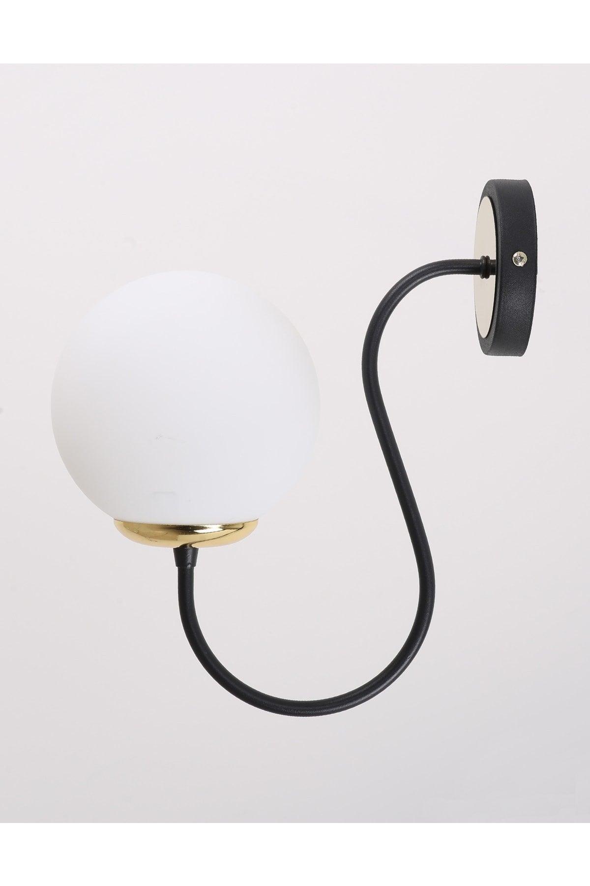 Oslo Black Gold White Glass Wall Sconce - Swordslife