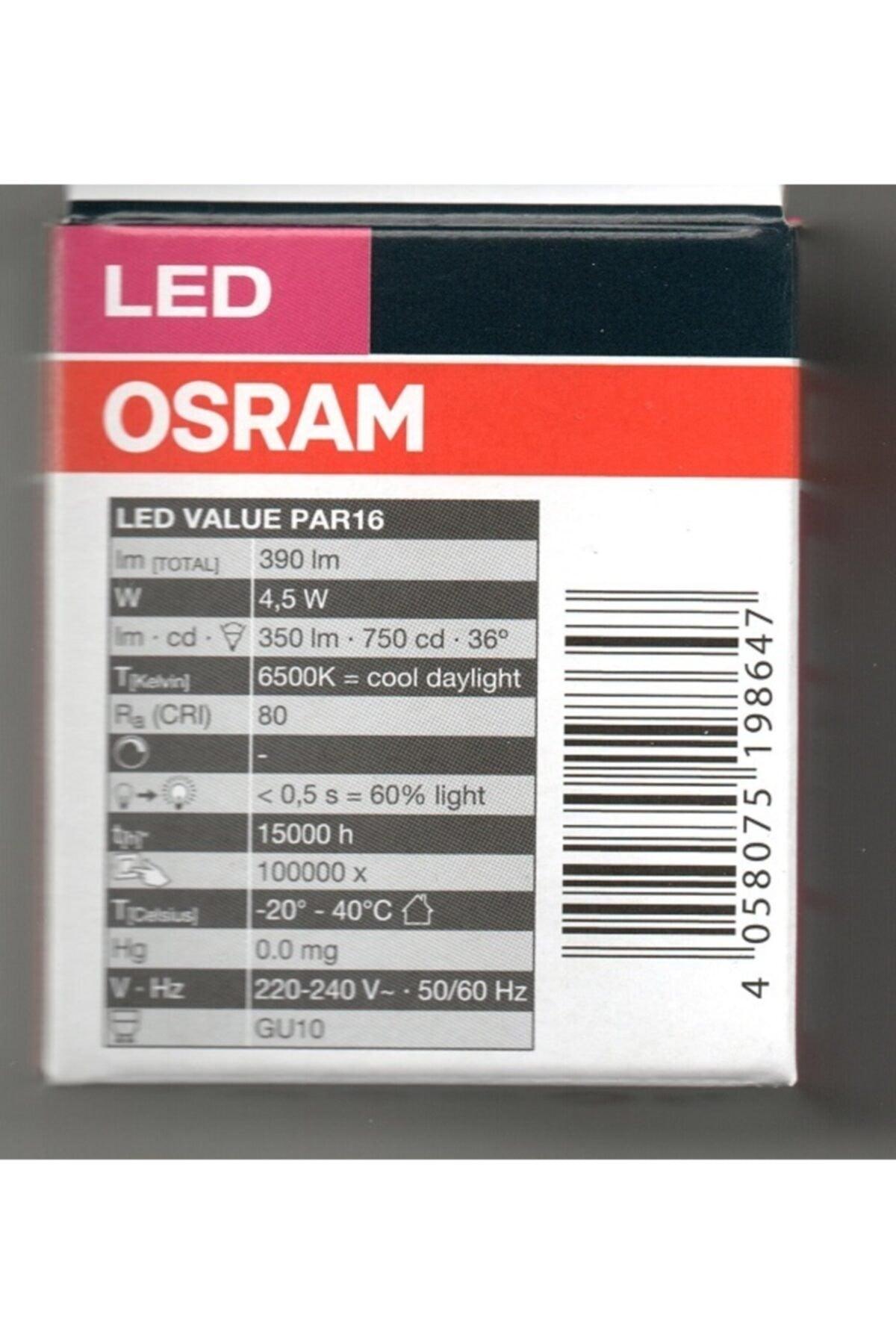 Osram 4.5 Watt Par16 Gu10 Lampholder 6500k White Led