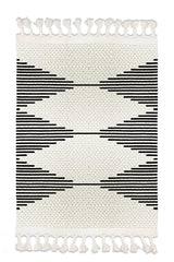 Osso Patterned Washable Modern Single Bath Mat Carpet Vintage Woven Rug 50x80cm Byns-04 - Swordslife