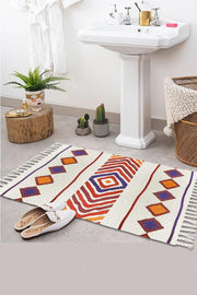 Osso Patterned Washable Modern Single Bath Mat Carpet Vintage Woven Rug 50x80cm Byns-06 - Swordslife