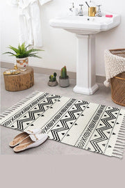 Osso Patterned Washable Modern Single Bath Mat Carpet Vintage Woven Rug 50x80cm Byns-03 - Swordslife